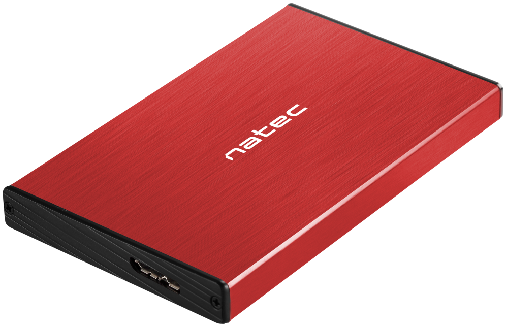 Natec Rhino GO Carcasa de disco duro/SSD Rojo 2.5"