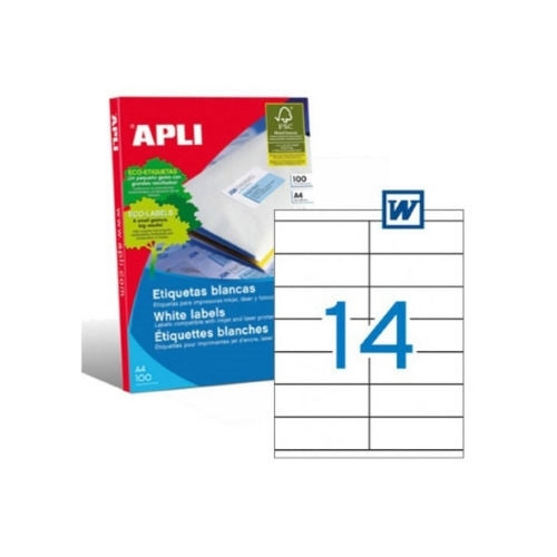 Etiquetas Apli 01275 105X40 ink jet poliv. 100A4 1400UD.