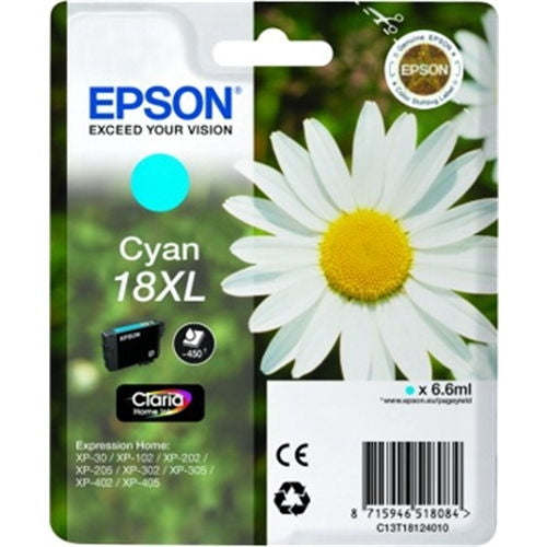 Epson Cartucho Cian 18XL claria home pack 1 expression home XP-/102/205/305/405