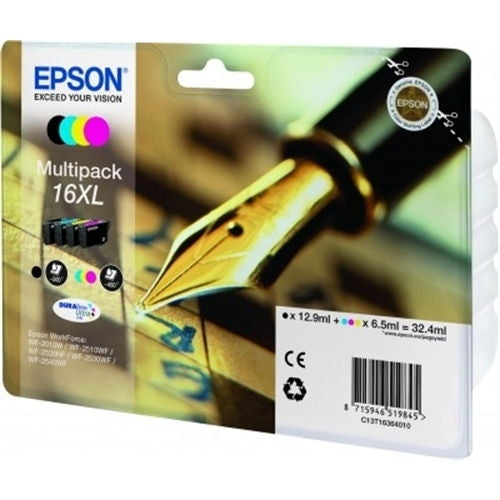 Epson Cartucho Negro/tricolor 16XL pack 4 WF-2010W/2510WF/2520NF/2530WF/2540WF