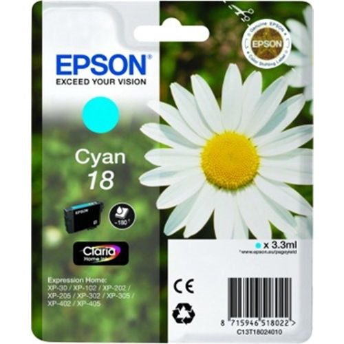 Epson Cartucho Cian 18 claria home pack 1 expression home XP-/102/205/305/405