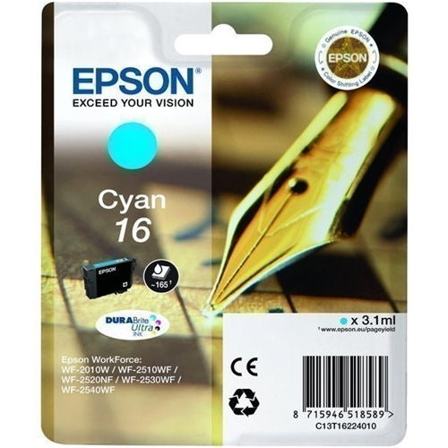 Epson Cartucho Cian 165 pag. WF-2010W/2510WF/2520NF/2530WF/2540WF