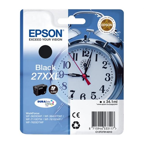 Epson WorkForce WF-3000 y WF-7000 Cartucho Negro de Alta Capacidad nº27XXL