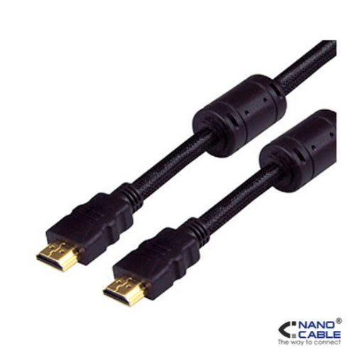 Nanocable - CABLE HDMI V1.4 de 3m CON FERRITA (ALTA VELOCIDAD / HEC) conexión A/M-A/M - Alta calidad de imagen - Baja in