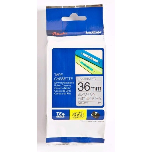Brother Cinta Plata/negra Laminada 8M 36MM TZE-M961