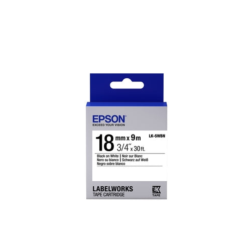 Epson cinta estándar negra/blanca 18/9 LK-5WBN