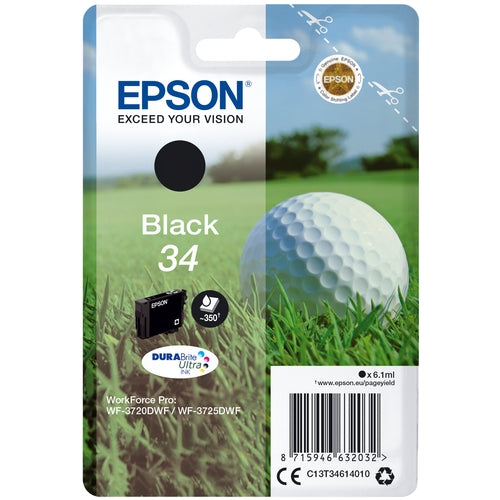 Epson cartucho 34 negro WF3720 WF3725DURABrite Ultra ink 6.1ml
