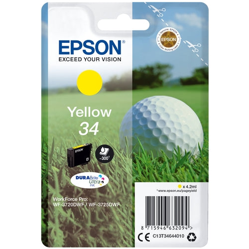 Epson Cartucho 34 amarillo WF3720 WF3725 DURABrite Ultra ink 4.2ml