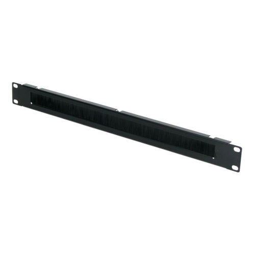 Panel frontal 1U con cepillo para armarios rack - Color negro