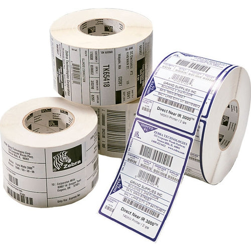 Zebra etiqueta termica z-select permanente adhesive 102 mm x 76 mm 12 rollos/caja