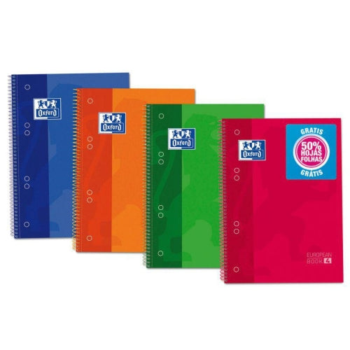 Oxford Cuaderno Europeanbook 4 microperforado 120 hojas 5X5 tapas extraduras classic A5+