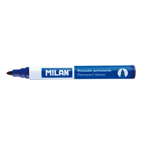 Milan Rotuladores permanentes color azul marino.Punta redonda 4 mm.Cajas de 12 unidades.