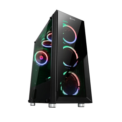 Talius - Caja ATX Valkyria - Gaming - NO GRABADORA - 3 ventiladores RGB - 2xUSB 3.0 - 2xUSB 2.0 - 4 x 3.5" - 3 x 2.5" - 
