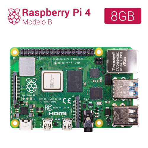 Raspberry Pi 4 modelo B - Broadcom BCM2711 Quad core Cortex-A72 - 8GB - WiFi - Bluetooth - Gigabit Ethernet - 2 x USB 3.