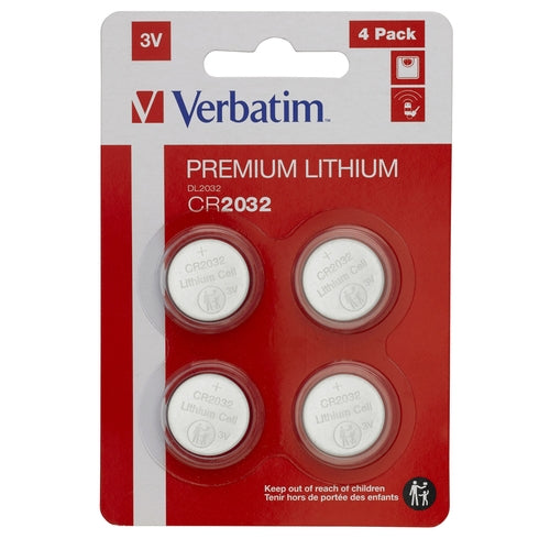 Verbatim Pilas Litio CR2032 (pack 4 uds) 49533