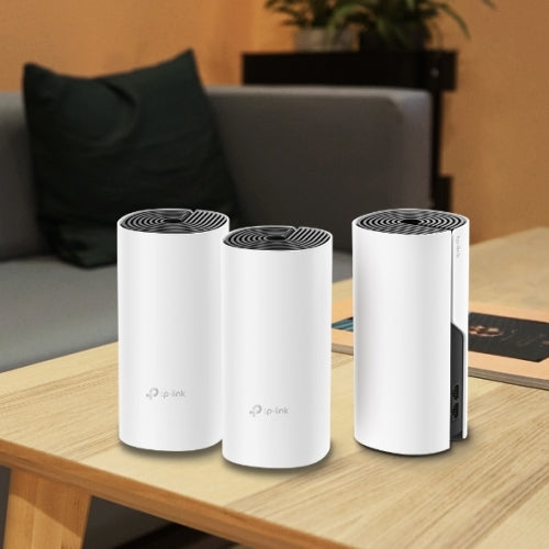 TP-Link - Punto de acceso WiFi Deco Mesh AC1200 3 Uds Quad CoreT4.2 2P Giga 2 Ant. Internas - Config asistida