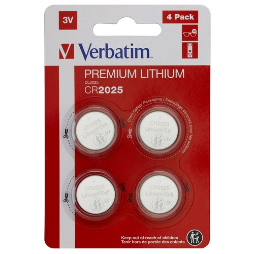 Verbatim Pilas Planas De Litio 3V - CR2025 (4 pack)