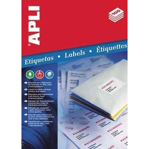 Apli Etiquetas Blanco Inkjet, Lser Y Fotocopiadoras / 105 x 148 mm / cantos rectos - 100 hojas