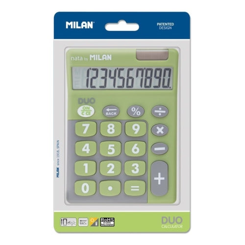 Milan Calculadora Duo 10 digitos dual blister verde