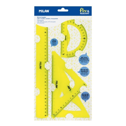 Milan Kit De 4 reglas flex&resistant amarillo translucido
