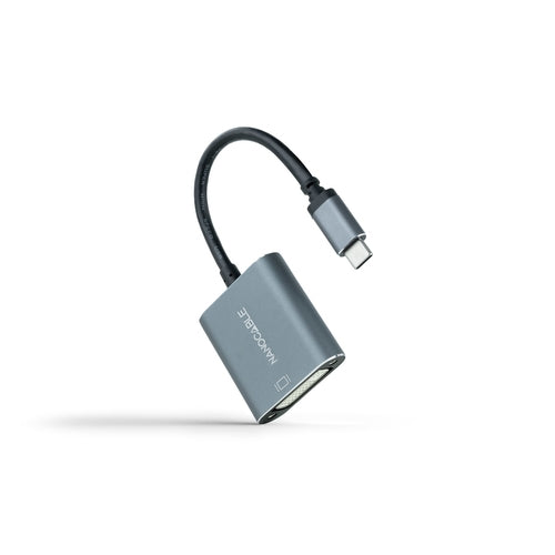 Conversor USB-C a DVI aluminio gris 15 cm