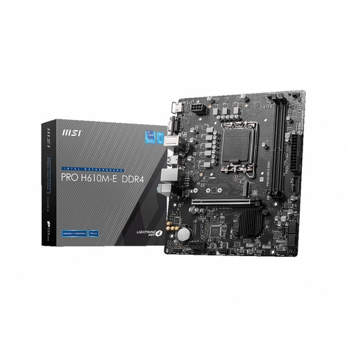 Placa base 1700 microATX MSI Pro H610M-E DDR4 - 2xDDR4 (hasta 64GB 3200 Mhz OC) - 4xSATA - 1xM.2 - USB 2.0 (4/4) - USB 3