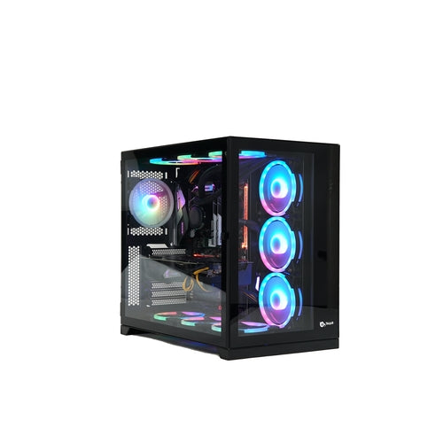 Talius Caja PC Gaming Zeus Black. Ventana Cristal Templado Frontal Y Puerta Lateral. Estructura Modular Doble Camara. US