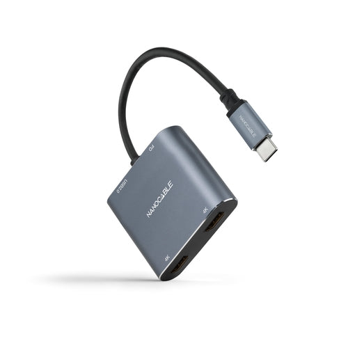 Conversor USB-C a 2xHDMI/H-USB-A2.0/H-USB-C pd/h