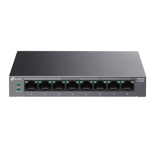 Switch no gestionable TP-Link LS108GP litewave 8P giga sobremesa carcas de metal 8P POE+