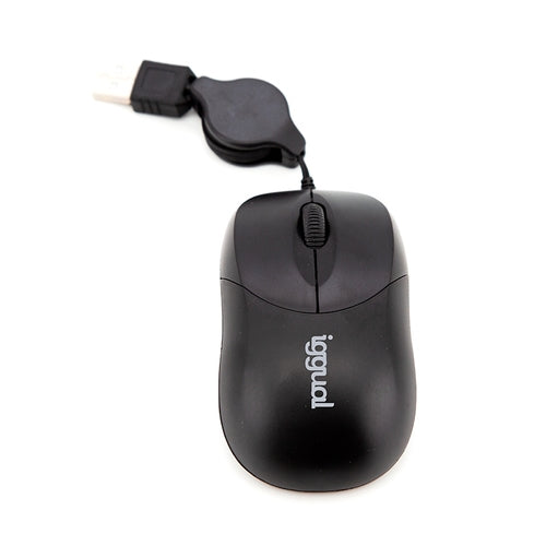 Iggual Ratón retráctil COM-BASIC-800DPI negro