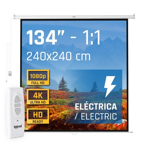 Iggual Pantalla eléctrica 4:3 134 240x240 cm