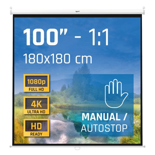Iggual Pantalla manual 4:3 100 180x180 cm