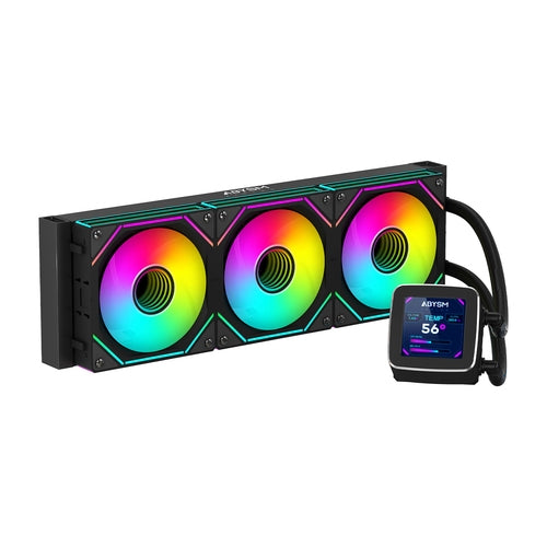 Abysm Oceanic LCD 360 ARGB Kit de Refrigeracion Liquida - 3 Ventiladores de 120mm - Iluminacion ARGB - Pantalla LCD 2.8"