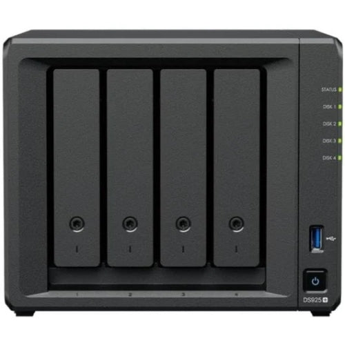 Synology DS925+ NAS - 4 bahías (3.5"/2.5") - 1 x M.2 - AMD Ryzen V1500B 4 núcleos - 4GB ECC SoDimm - 2 zócalos memoria (