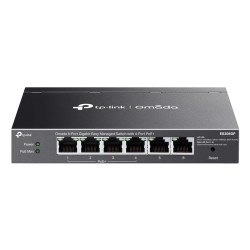 Tplink Omada ES206GP 6P 4xLANGb PoE+ 2xLANGb 65W TOTAL METAL