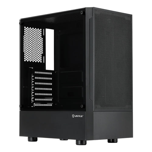 Unykach Aero C35 - Caja ATX - 2 x USB 3.0 - 1 x USB 2.0 - HD Audio - Fuente 500W - 375x210x439 - Frontal mesh - Lateral 