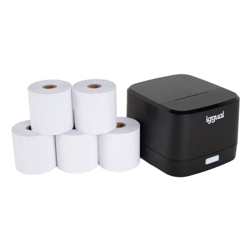 Iggual Kit impresora térmica TP EASY 58 + 5 rollos