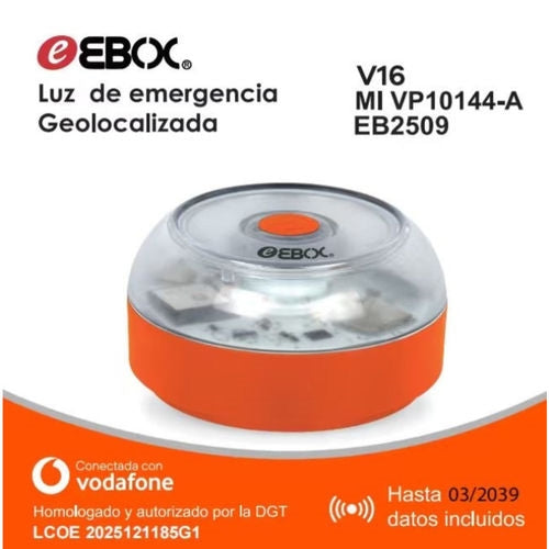 Ebox V16IOT EB2509 baliza luz de emergencia geolocalizada -homologada por la dgt