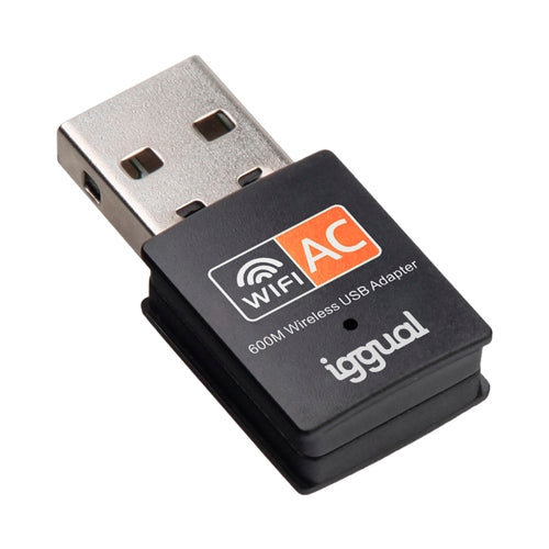 Iggual Adaptador USB WiFi 600 Mbps dual 2.4G/5G