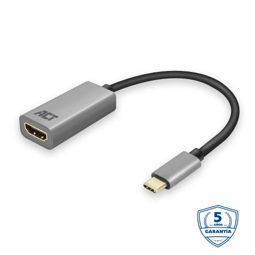 ACT Adaptador USB-C a DisplayPort 4K@60Hz de aluminio