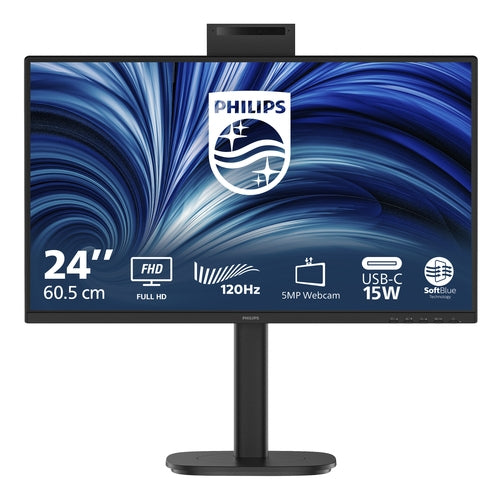 Philips Monitor LED 24,0" (61,0 cm) Webcam Full HD - 16:9 - 23,8" (60,5 cm) Viewable - (IPS) 120 Hz - Altavoces/multimed