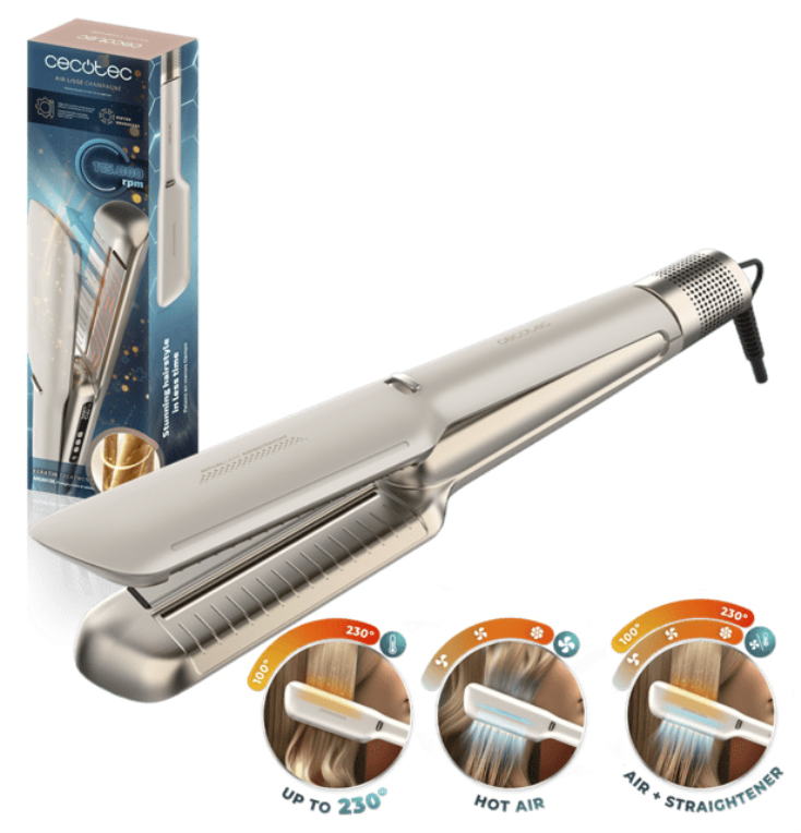 Cecotec Air Lisse Champagne Plancha de pelo Airflow Champán