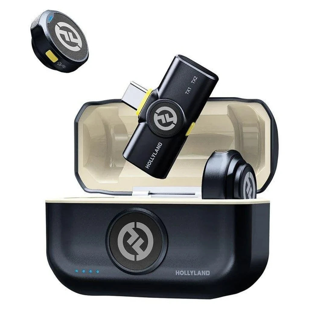 Hollyland Lark M2 Duo Mobile USB-C de Solapa omnidireccional 300m de alcance 10h Micrófono inalámbrico