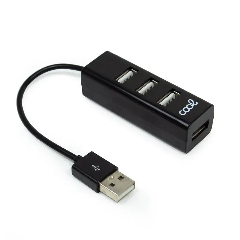 Hub USB 2.0 Universal COOL 4 Puertos USB Negro - PixelPlaza