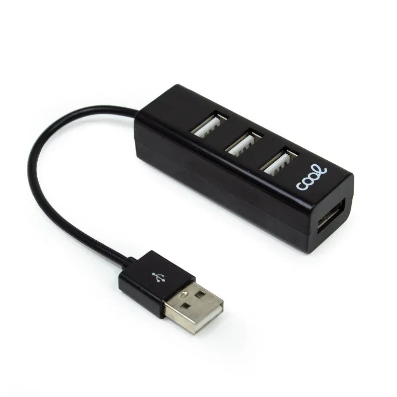 Hub USB 2.0 Universal COOL 4 Puertos USB Negro - PixelPlaza