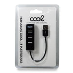 Hub USB 2.0 Universal COOL 4 Puertos USB Negro - PixelPlaza