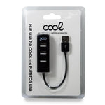 Hub USB 2.0 Universal COOL 4 Puertos USB Negro - PixelPlaza