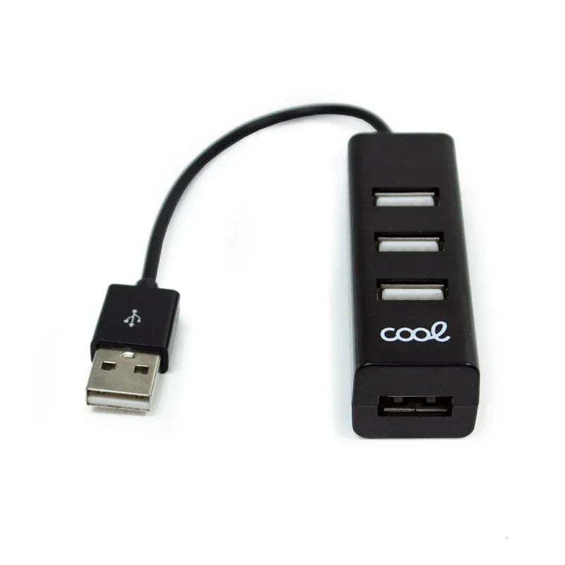 Hub USB 2.0 Universal COOL 4 Puertos USB Negro - PixelPlaza
