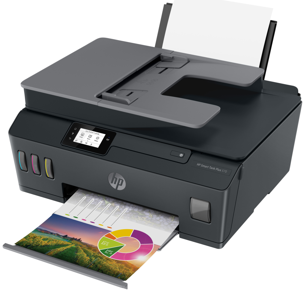 HP Smart Tank Plus 570 Inalámbrico All-in-One Color Impresora, Fotocopiadora, escáner
