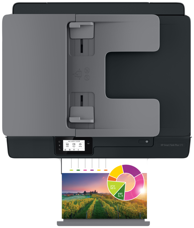 HP Smart Tank Plus 570 Inalámbrico All-in-One Color Impresora, Fotocopiadora, escáner